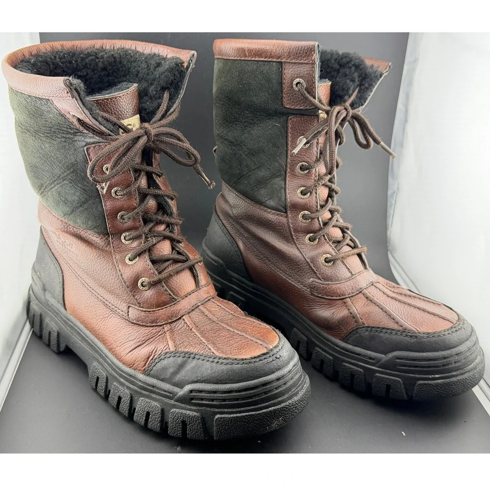 UGG Australia Adirondack II-Winter Boots, Brown Leather, 5316, Mens 9, Womens 11